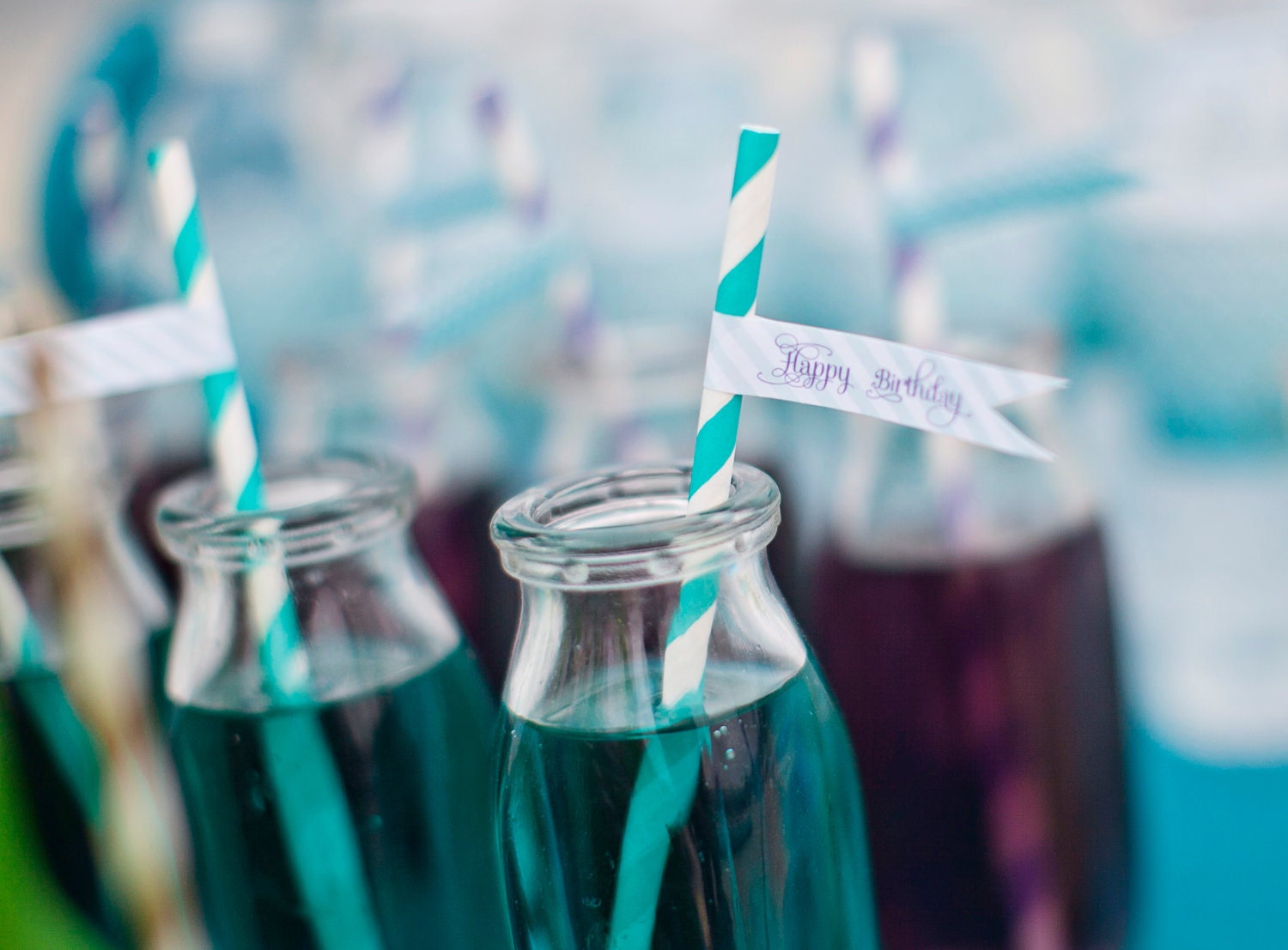 DIY Printable Straw Flags - Mermaid Party