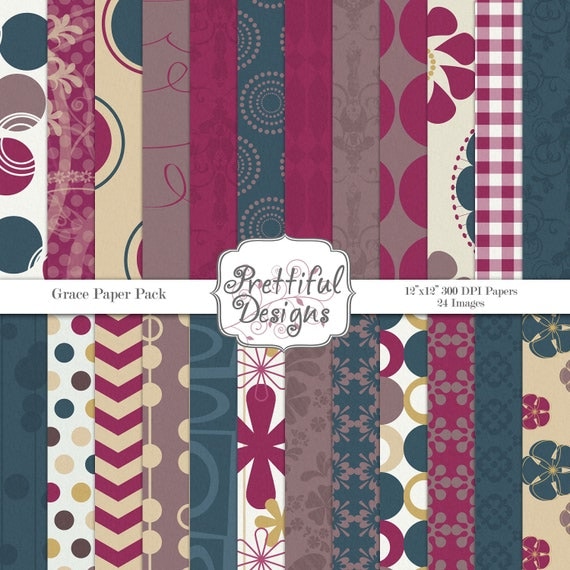 50% OFF SALE Digital Paper Pack - Personal and Commercial Use - Grace (65) Il_570xn
