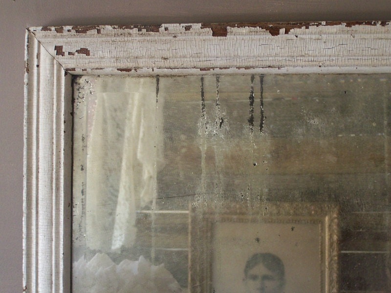 Antique Wooden Framed Mirror, Gorgeous Patina