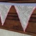 Princess Pink Tulip LACE Fabric Bunting Banner Decoration 11 Ft 14 Flags Garland Lavender Top