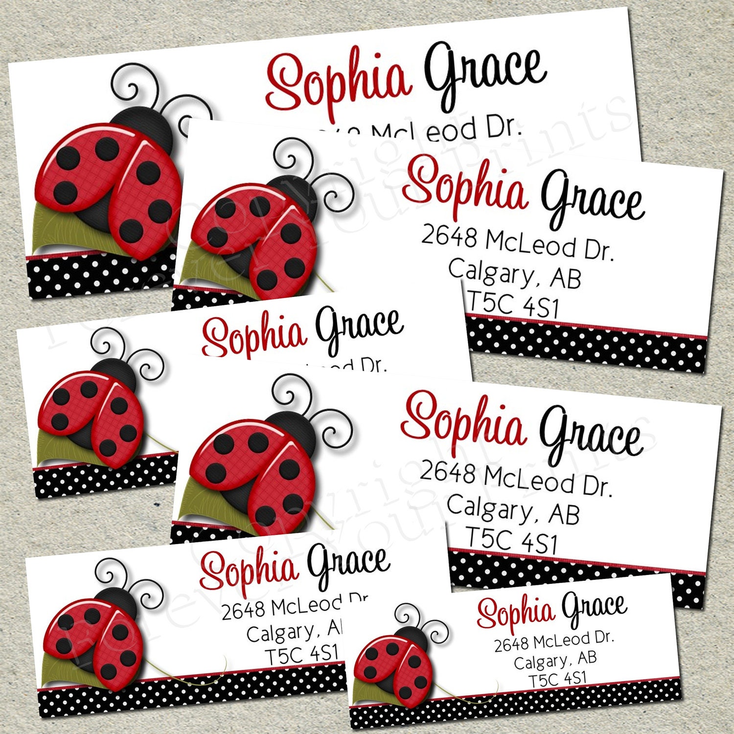 Ladybug Return Address Label - DIY - You Print Il_570xn