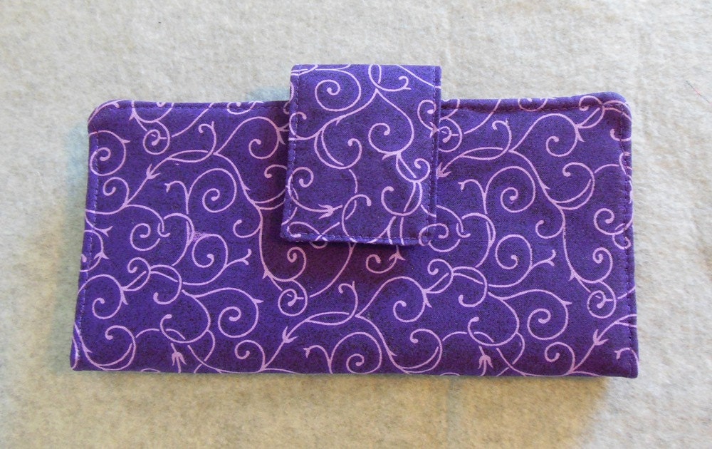 Fabric Wallet - Purple Swirls