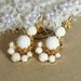 Crystal swarovski white earring - 14k plated gold earrings real swarovski rhinestones .