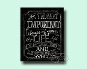 5x7 Giclee Print -  The Two Most Important Days - Mark Twain Quote - Inspirational Quote- Black and White, Typography by Grace for Grace