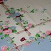 Excellent 1950s Vintage Morning Glory Cotton Tablecloth 53" x 48 1/2"