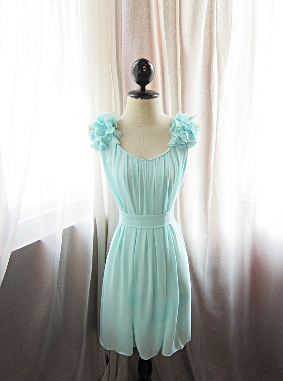 Breakfast at Tiffanys Ethereal Seafoam Blue Mint Aqua Minty Galaxy Alice in Wonderland Marie Antoinette Mille Feuille Jane Austen Dress