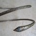 RESERVED LISTING - Vintage Egyptian Snake Bracelet - Silver with Turquoise Eyes Armlet - Middle East Jewelrly
