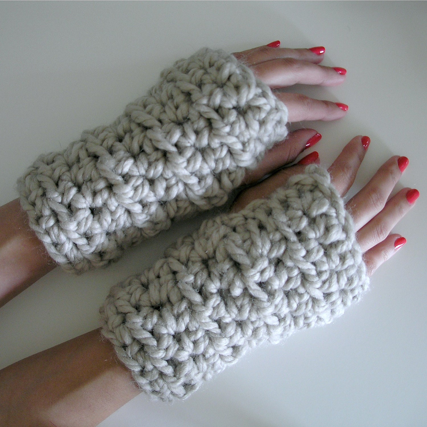 The Toulouse Wrist Warmers, Medium Length - Linen