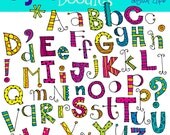 INSTANT DOWNLOAD Alphabet soup digital clipart clip art