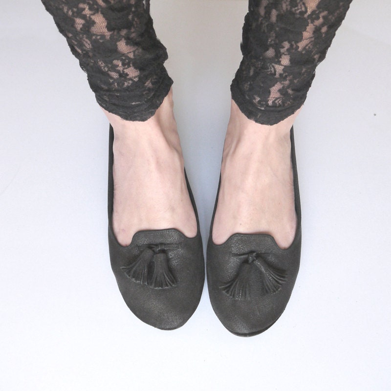 The Loafers Shoes - Handmade Black Leather Loafers