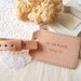 Luggage Tag with Back Window - Nude (O) - Personalized - Leather - Hand Stitched