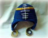 Football Earflap Hat - Completely Customizable - MADE TO ORDER - Any Colors - Baby Size Hat