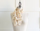 Polka Dot Scarf / Large Square 60s Mod Scarf / Retro Printed Neck Scarf