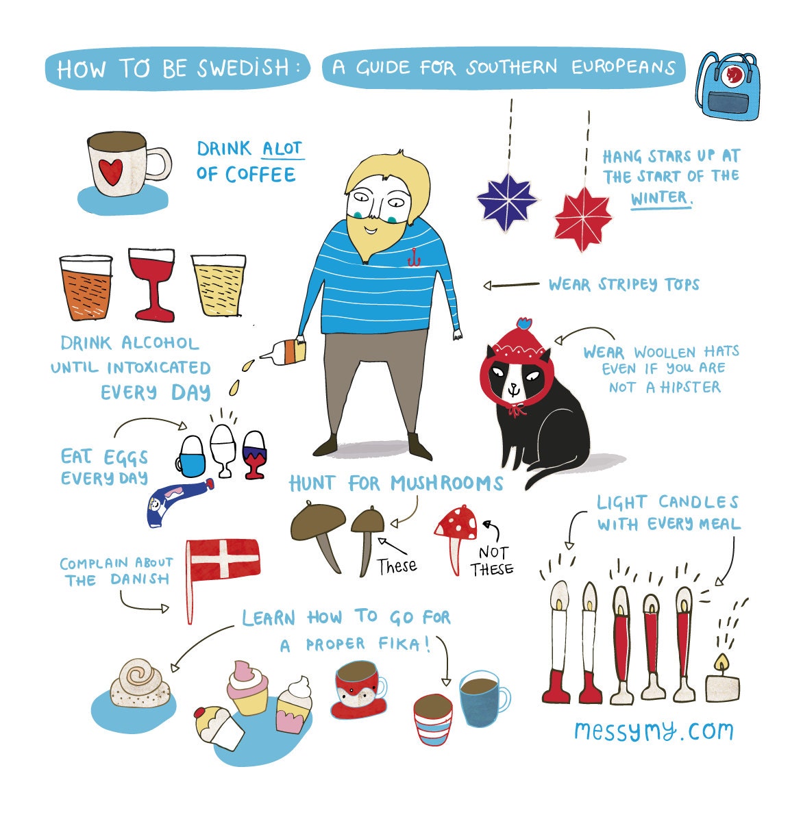 How to be Swedish - Art print by messy my