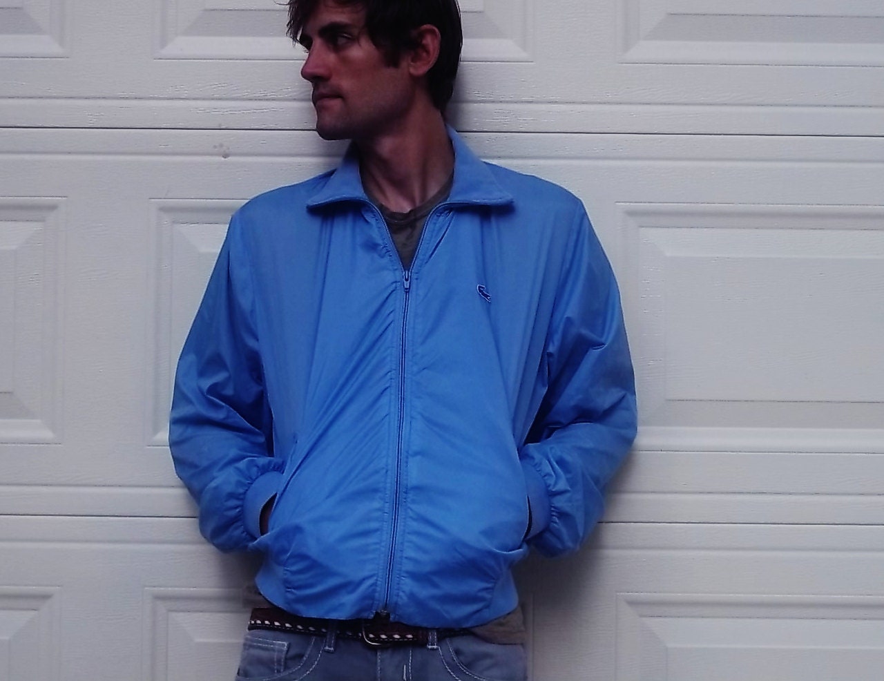 Alligator SKY Vintage LACOSTE Mens 1980s Windbreaker Old Man Style Golf Preppy jacket