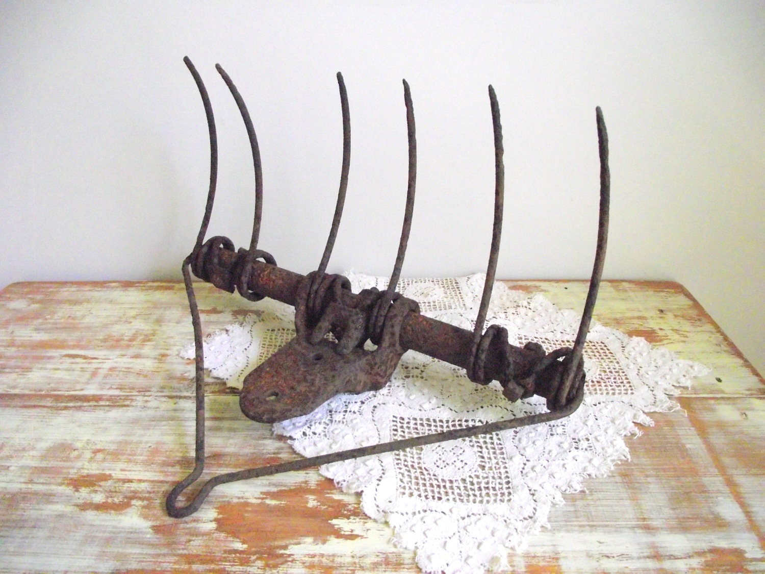 Hay Loader Fork Rare Vintage Farm Find Salvage Rustic Primitive Tool Industrial Decor
