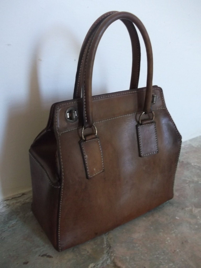French Vintage Leather Handbag