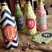 bottle koozie - customizable colors and monogram with zippered back for longnecks