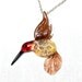 Cinnamon Sweet Hummingbird Glass Lampwork Pendant Bead