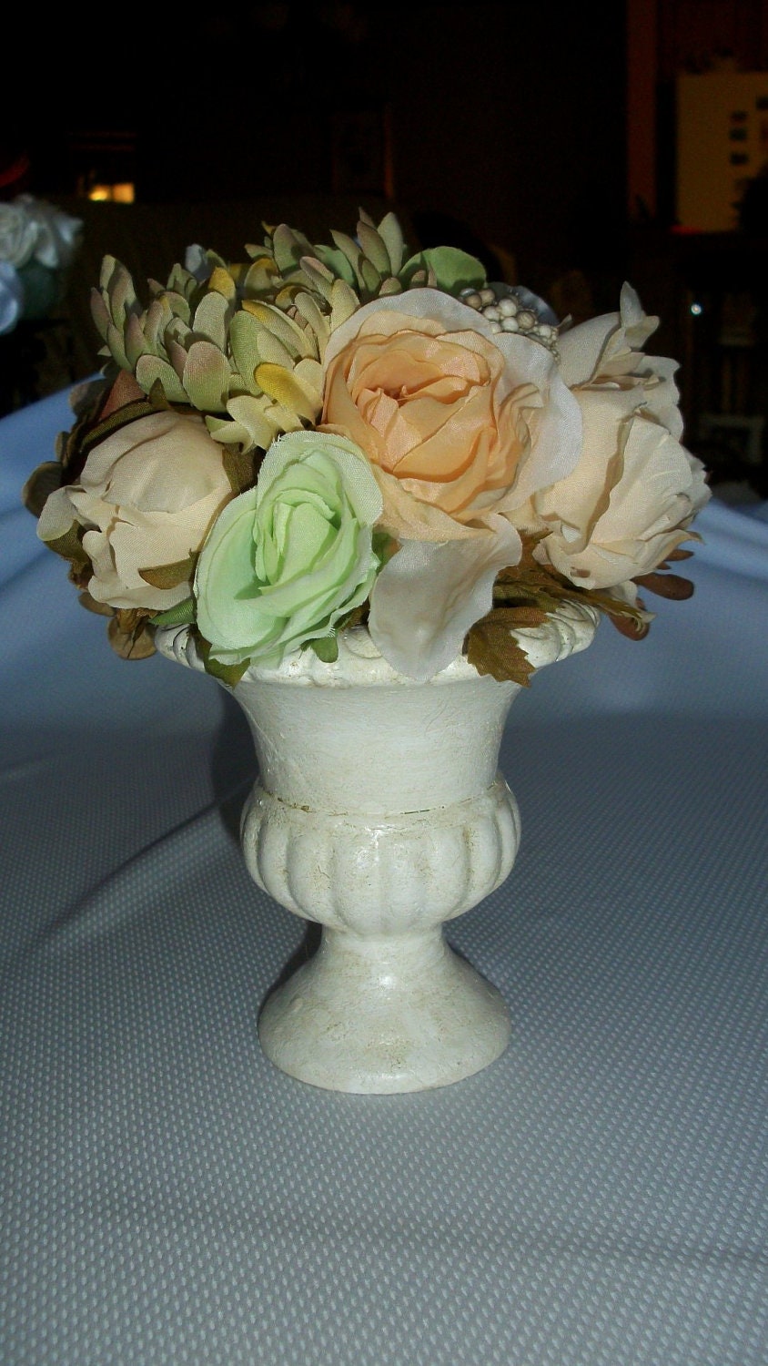 Silk Floral Arrangement in Antique White Vase Il_170x135