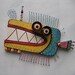 Twisted Fish 138, Original Found Object Sculpture, Wood Carving, Wall Art, by Fig Jam Studio