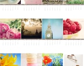 2013 Calendar, 12 Month Calendar,  Desk Calendar, Photography Calendar, food, travel, blooms, flowers, macarons, vintage bike