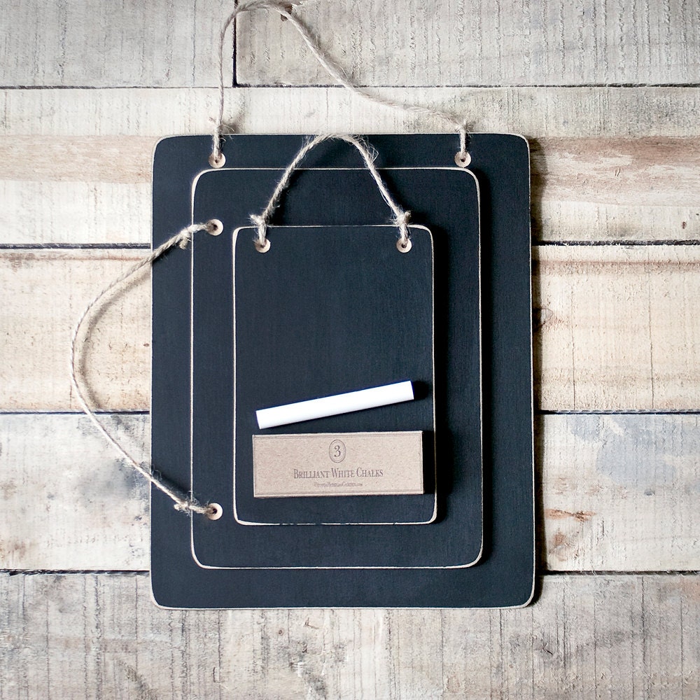 Hanging Memo Chalkboard 3 Pack Plus Chalk . Made To Order - UtopiaHomeAndGarden
