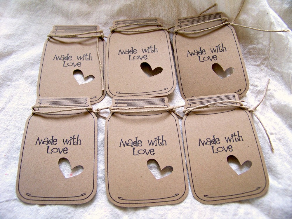 18 Mason Jar Kraft Gift-Favor-Wedding Tags