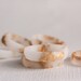 thin multifaceted eco resin ring - white with gold flakes - size 7.5