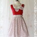 Summer Time II - Cute Spring Summer Dress Party Dress Vintage Design Tea Dress Lolida Dress Red Color With Floral Skirt Sundress