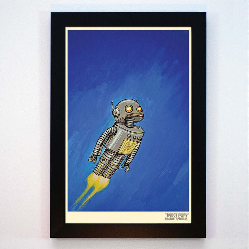 Framed - Robot Away Print