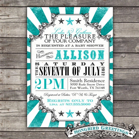 DIY Printable carnival themed baby shower invitation--customizable Il_570xn