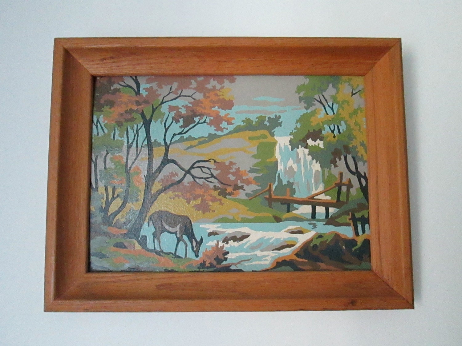 RESERVED for Elizabeth: Deer by Waterfall Paint By Number