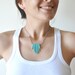Turquoise necklace - long necklace inspired by Native American necklace blue geometric,  tribal necklace,statement necklace