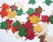 100 Warm Autumn Thanksgiving Maple Leaf punch die cut confetti embellishments - No456