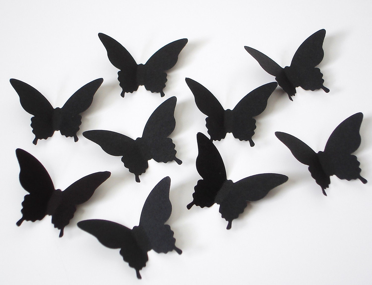 50 Black Elegant Butterfly punch die cut confetti embellishments - No393