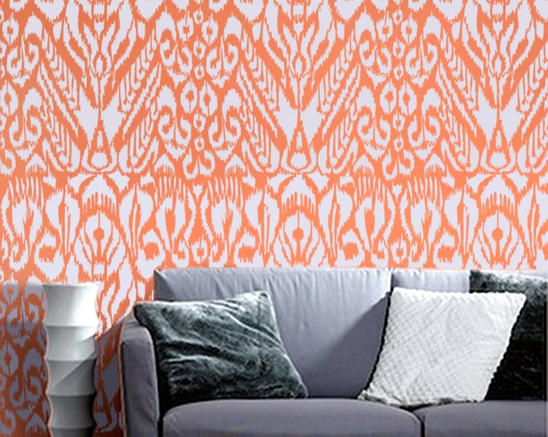 Stencil for Walls - Ikat Pattern no. 5 - Allover wall stencil repeating pattern for DIY Home Decor