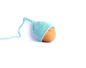 Turquoise Egg Warmer Pixie Hat Egg Cozy Summer Pastel Blue Handknit freeshippingfrance team trade on