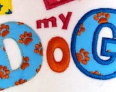 Doggy Cute Font machine embroidery applique design digitized file - capital letters and numbers 3 and 2 inches
