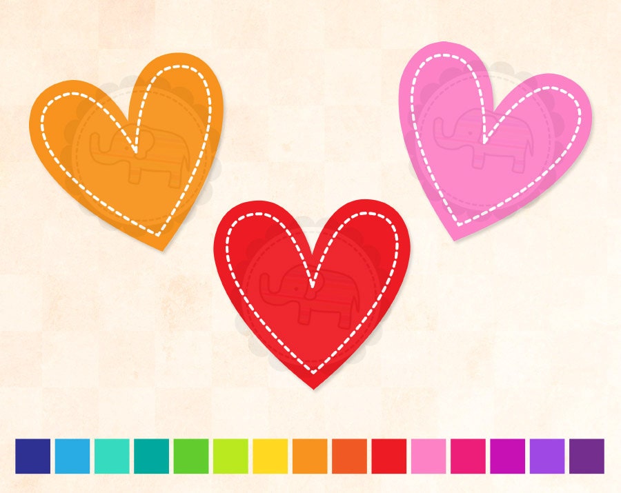 Hearts Clipart - Digital Clip Art - Personal and Commercial - Instant Delivery