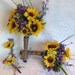 Sunflower wedding Country wedding 4 piece Sunflower Bouquet set twine wrap shabby chic bouquet