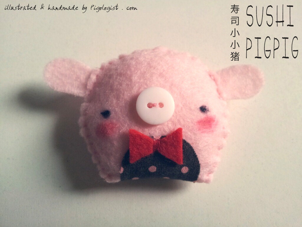 Sushi Pig Pig brooch