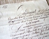 1855 Antique French Marriage certificate Contract document