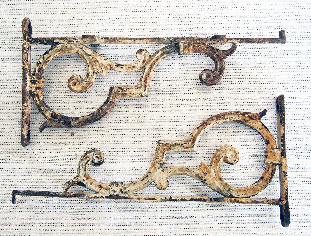 Cast Iron Wall Shelf Brackets Antique French