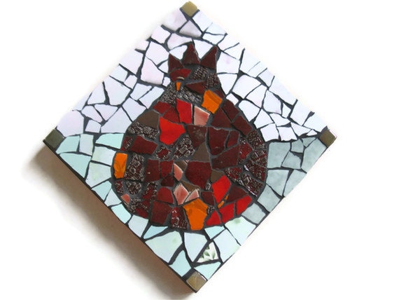 Red Pomegranate Mosaic Ceramic Tile Broken Pottery Wall Art Hanging Home Decoration Abundance