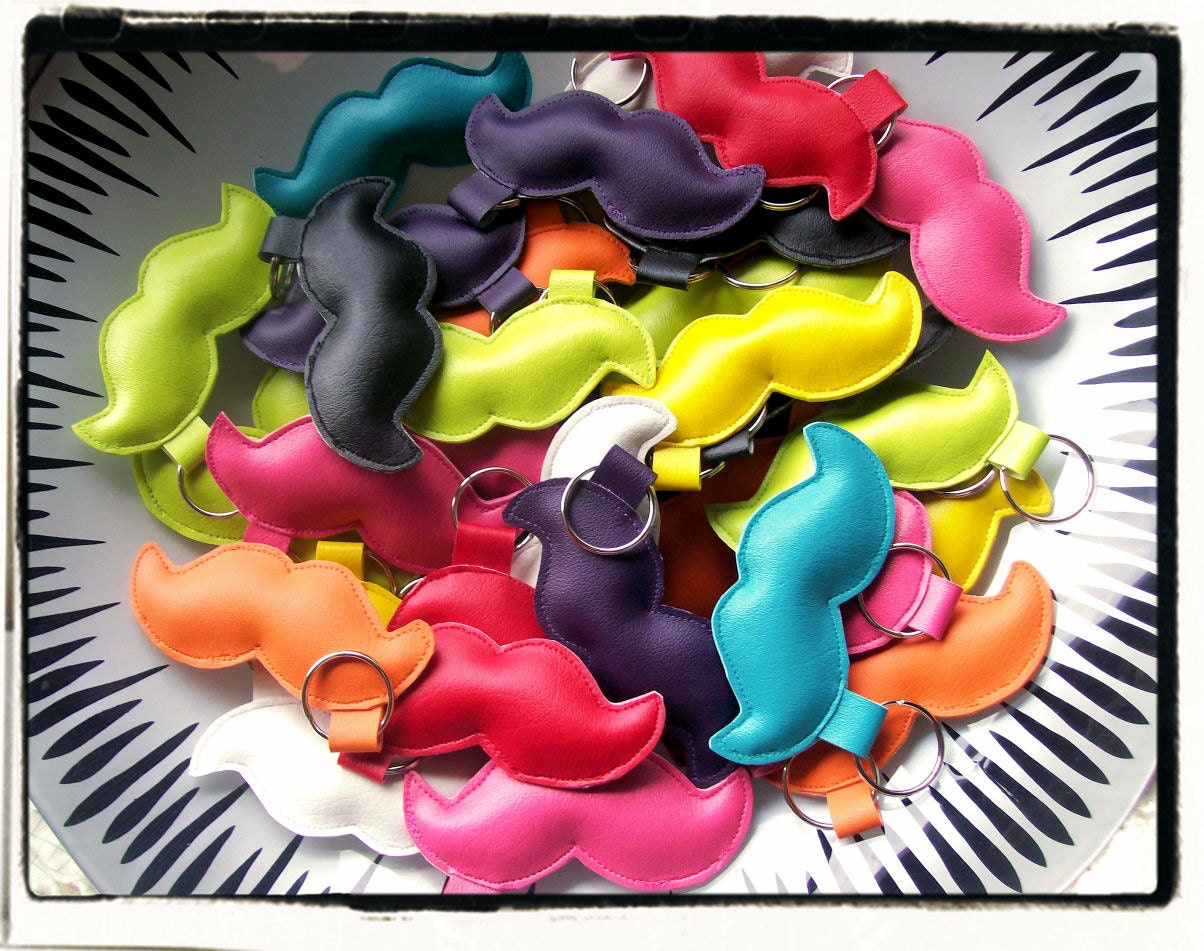 Mustache Keychains - 9 Colors to choose from