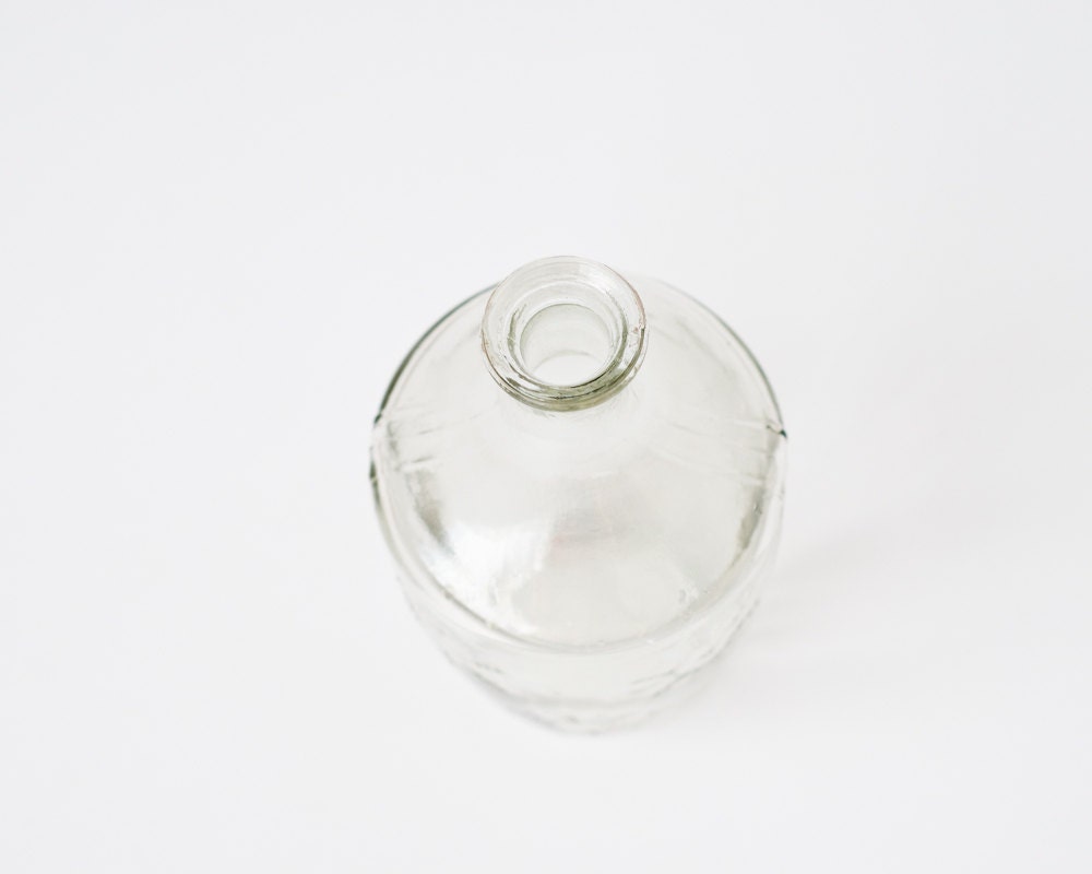 Vintage Glass Bottle - Snowflake Design