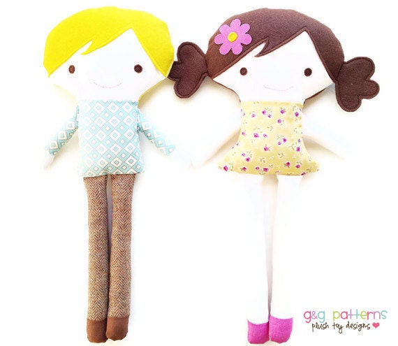 Doll Sewing Pattern - Girl Doll Sewing Pattern - Boy Doll Sewing Pattern - Toy Doll Pattern