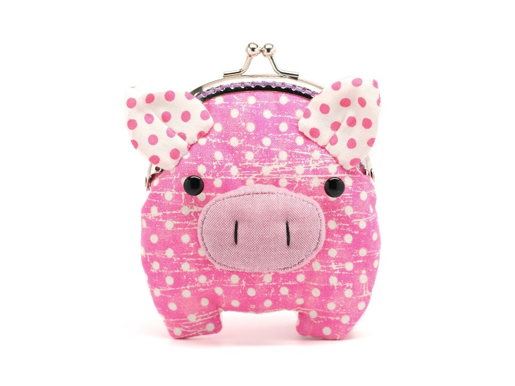 Little hot pink piggy clutch purse