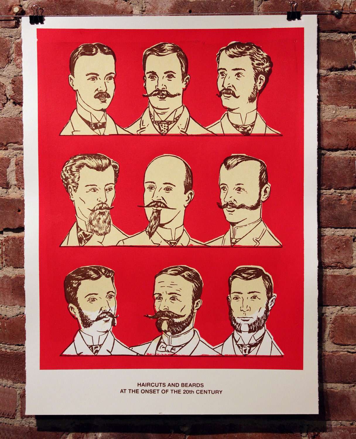 Overstock 1 Week SALE Facial Hair of the 20th Century Print Red
